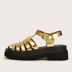 Металлические сандалии-гладиаторы Shein