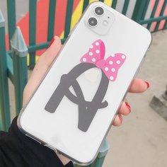 Прозрачный чехол для iPhone с текстовым принтом Shein