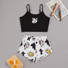 Пижама с оригинальным принтом Shein