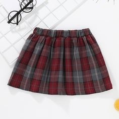 в клетку Институтский Юбки для девочек Shein