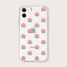 Прозрачный чехол для телефона с принтом персика Shein