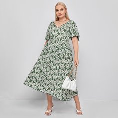 Платье размера плюс с цветочным принтом Shein