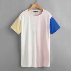 Контрастная длинная футболка Shein