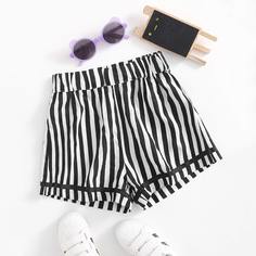 Полосатый Повседневный Шорты для девочек Shein