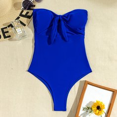 Слитный купальник с разрезом Shein
