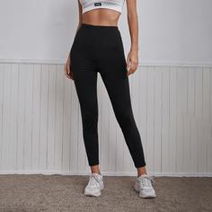 Одноцветный Повседневный Леггинсы Shein