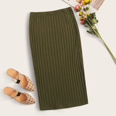 Однотонная трикотажная юбка-карандаш Shein