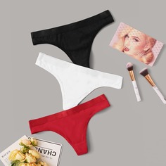 Однотонные трусики 3 пакета Shein