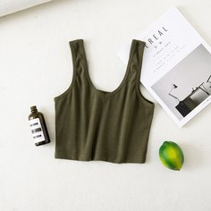 Короткий топ с круглым вырезом Shein