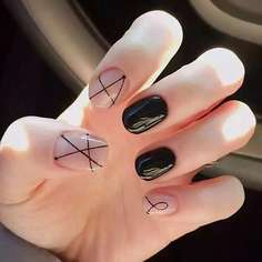 24шт двухцветные накладные ногти и двухсторонняя лента Shein