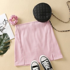 Расклешенная юбка в клетку Shein
