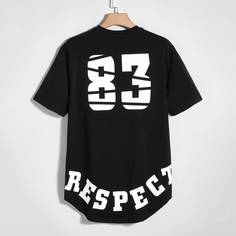 Мужская футболка с принтом сзади Shein