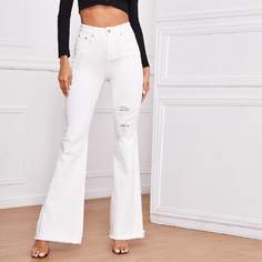 Рваные расклешенные джинсы Shein
