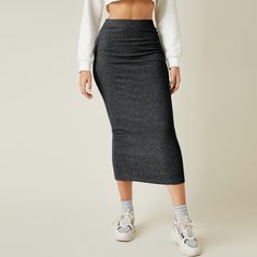 Одноцветный Повседневный Юбки Shein
