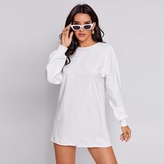 Ровный цвет Повседневный Свитшоты Shein