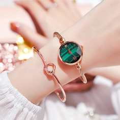 2шт круглые стрелочные кварцевые наручные часы и браслет Shein