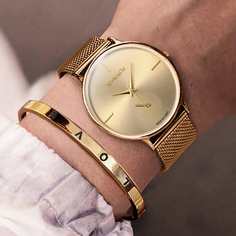 Золотистый Деловый стиль Часы Shein