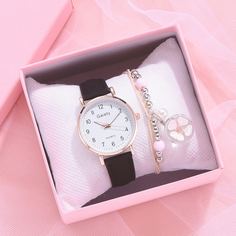 1шт круглые стрелочные кварцевые наручные часы и 1шт браслет Shein