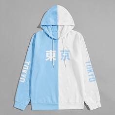 на кулиске буква Повседневный Мужские толстовки Shein