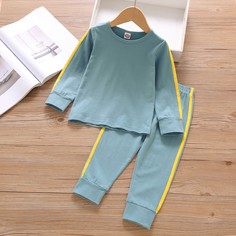 лента Полосатый Повседневный Домашняя одежда для мальчиков Shein