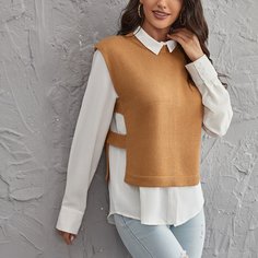 Однотонный жилет-свитер Shein