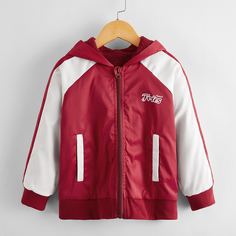 на молнии буква Повседневный Куртки для мальчиков Shein