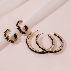 2 пары открытые серьги-кольца Shein