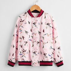 Пуговица Цветочный Повседневный Куртки для девочек Shein