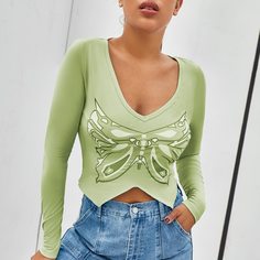 Асимметричный Животный Повседневный Футболки Shein