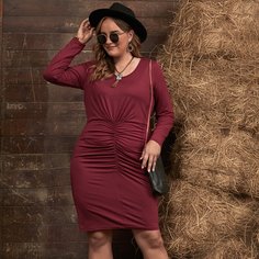 Платье размера плюс со сборкой Shein