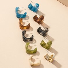Серьги-кольца из смолы 5 пар Shein