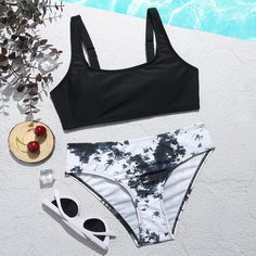 тай дай Бохо Купальники для девочек Shein