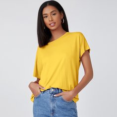 Одноцветный Повседневный Футболки Shein