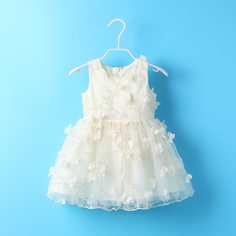 Платье с аппликацией и узлом сзади для девочек Shein