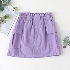 Юбка с присборенной талией для девочек Shein