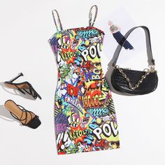 Облегающее платье с графическим принтом Shein