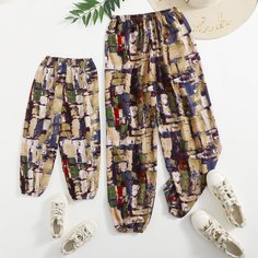 Брюки с принтом для девочек Shein