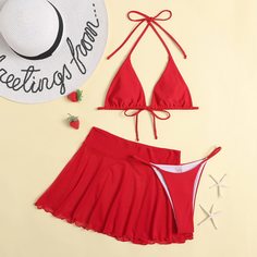 3 пакета бикини и пляжная юбка Shein