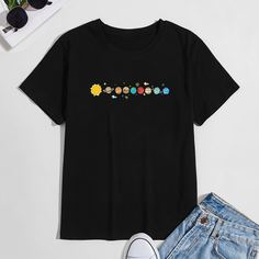 Мужская футболка с принтом планеты Shein