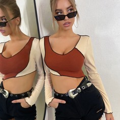 Асимметричная короткая футболка Shein
