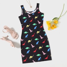 Платье-майка с мультипликационным принтом Shein