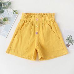 Шорты с присборенной талией для девочек Shein