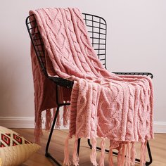 1шт однотонное вязаное одеяло Shein