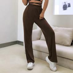 Однотонные спортивные брюки с эластичной талией Shein