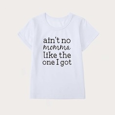 Лозунг Повседневный Футболки для маленьких мальчиков Shein