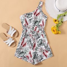 с оборками Тропический Бохо Комбинезоны Shein