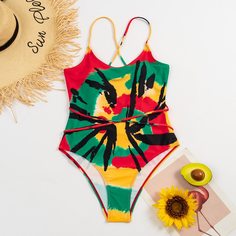 Слитный купальник с принтом тай дай Shein