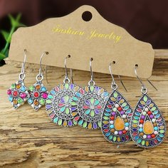 3 пары оригинальные серьги-подвески Shein