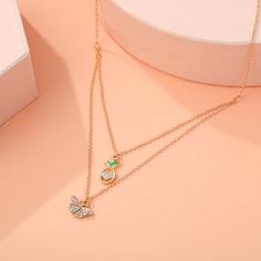 Многослойное ожерелье с бабочкой для девочек Shein