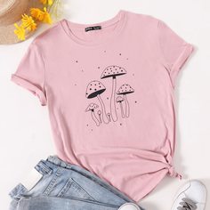 Футболка с мультипликационным принтом Shein